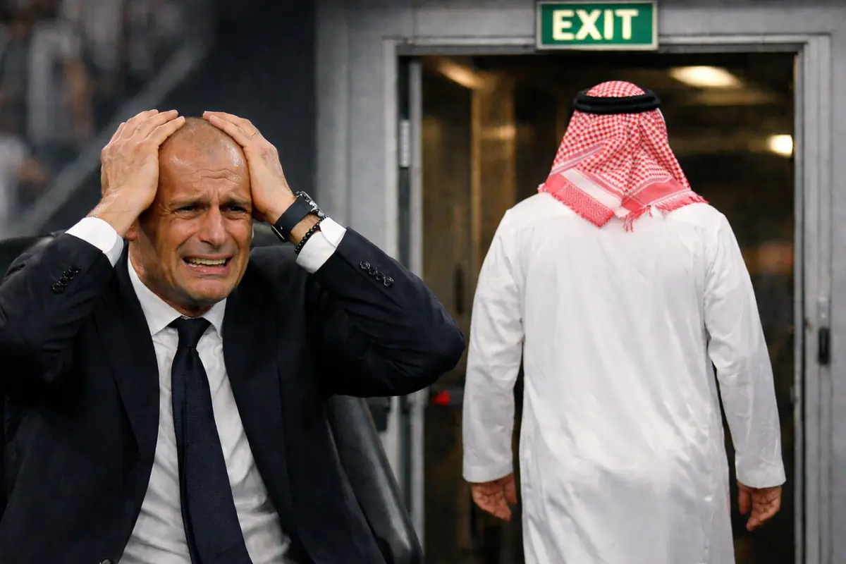 Allegri disperato mentre un suo giocatore se ne va in Arabia